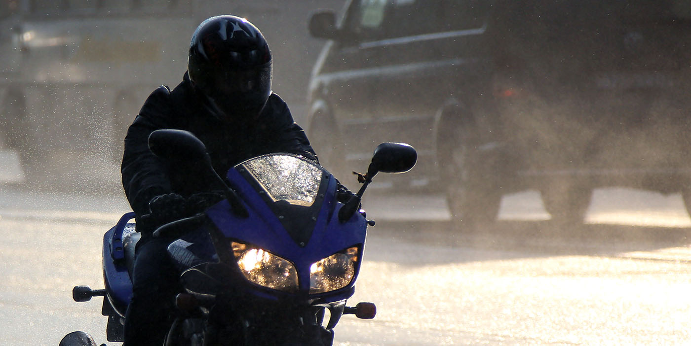motorcycle, rain, rain suit, rider