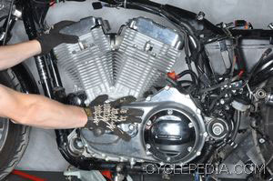 v-twin engines tend to flop side-to-side as you try and line them up in the frame.