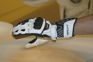 Racer Gloves latest product unveiled at the show by Racer Gloves U.S.A. president Lee Block