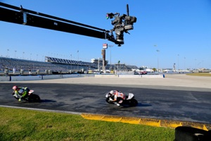 Why We Ride filming at the Daytona International Speedway.